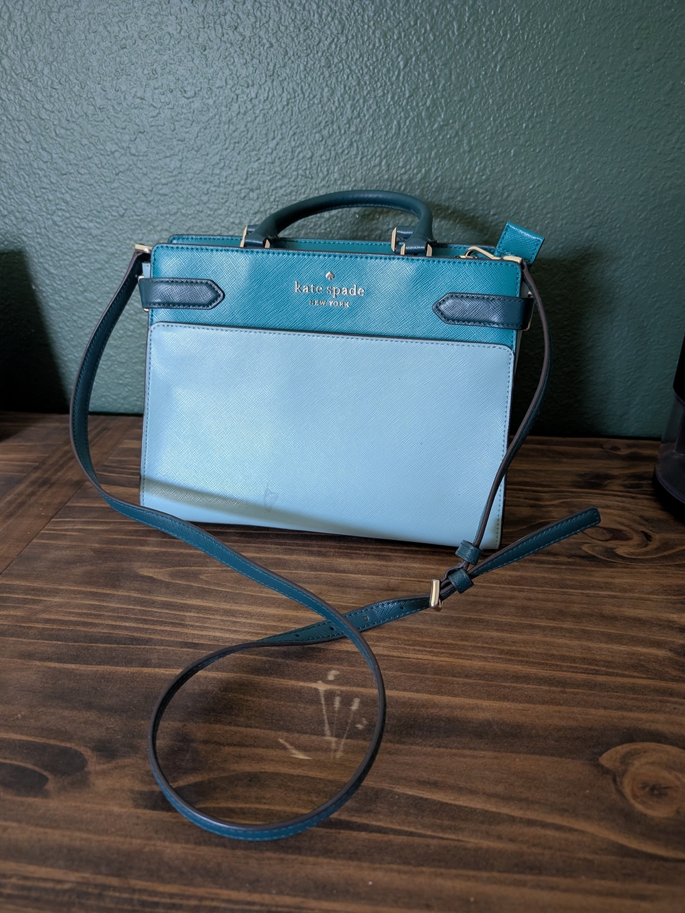 kate spade Two-Tone Blue Leather Crossbody Bag